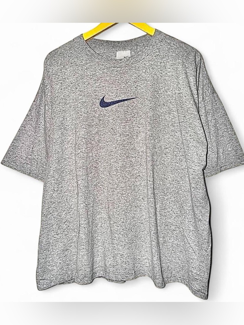 Nike grey cotton t-shirt with embroidered swoosh Size XXL Y2K